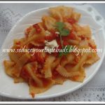 Farfelle al arrabbiata- Farfelle in Spicy Tomato Sauce
