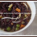 Forbidden rice noodles Soup