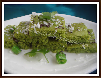 Microwave Green Peas Dhokla
