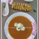 Onion Soup with Herbed Paneer Balls