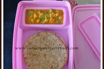 Kids Lunch Box Series # 27 – Kasuri Methi Parathas , Paneer Bartha Gravy