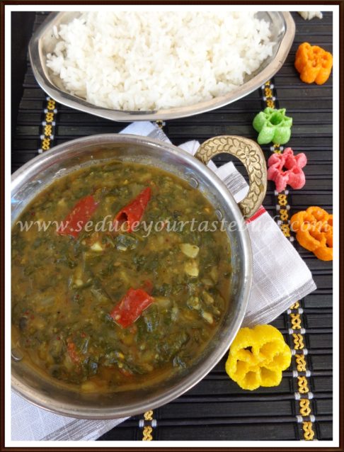 Greens / Keerai sambar Recipe [ Pressure Cooker Method]
